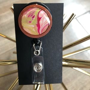 Retractable Nametag Badge Holder Lanyard Handmade